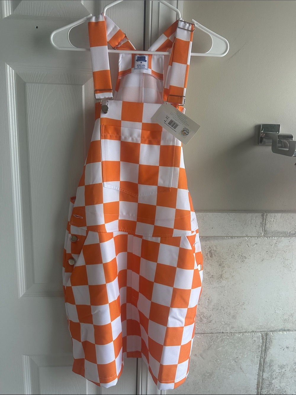 Tennessee Vol’s Orange & White Checkerboard Overalls Dress NWT size M